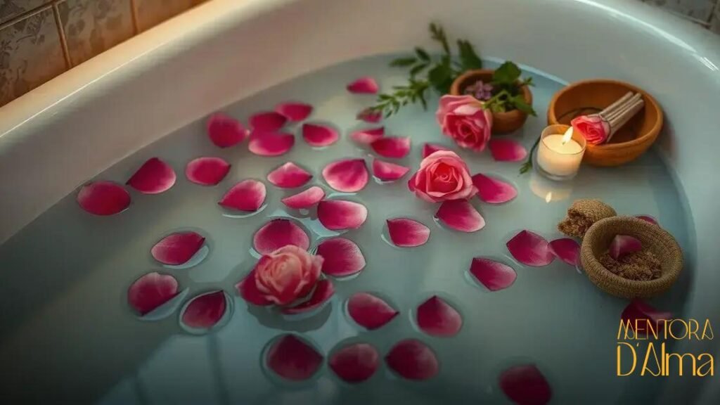 Banho de pétalas de rosa com ingredientes variados: segredos para relaxar e revitalizar